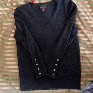 Fenn Wright Manson 100% Merino Wool grey sweater size L